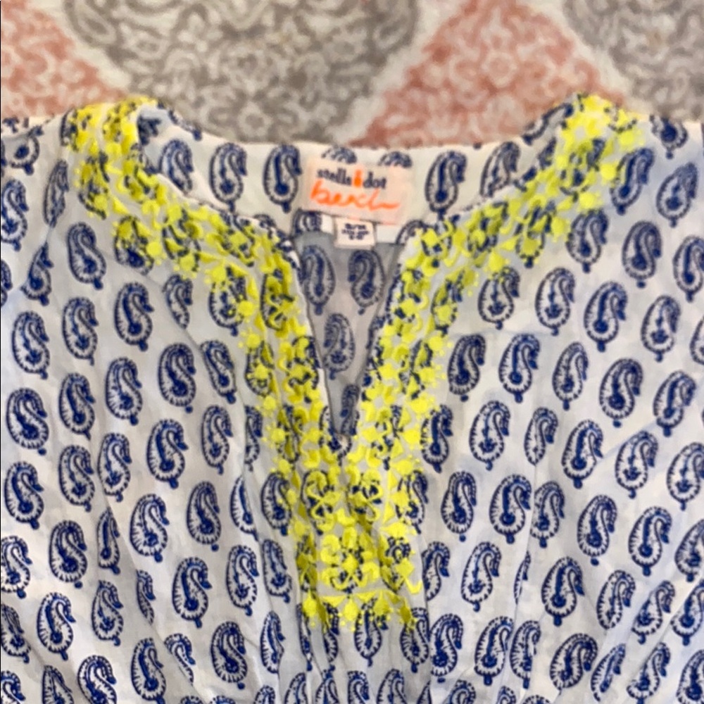 Stella & Dot Paisley swim coverup with Neon Highlights
